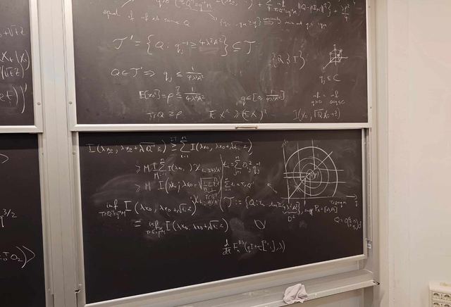 Blackboards full of equations